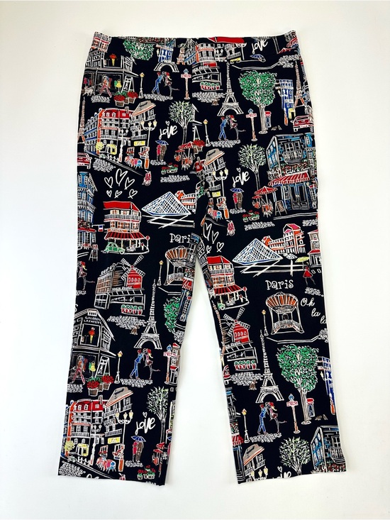 Joseph Ribkoff Pants - Joseph Ribkoff Paris Sketch Print Crop Pull-On Stretch Pants Size 14